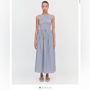 Hill House Striped Blue and White Cosima Dress